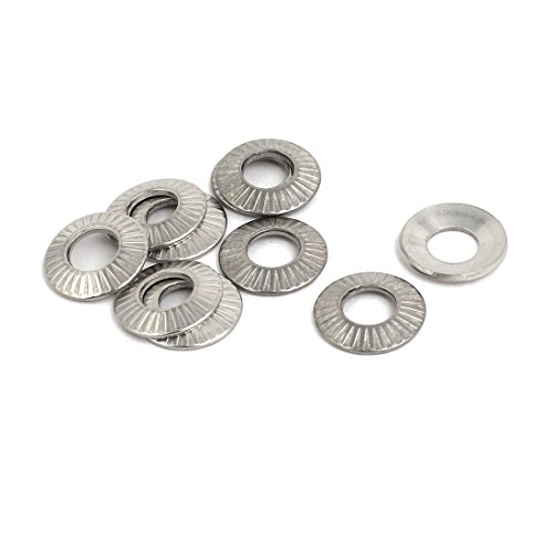 Aexit M6 304 Quality Parts Stainless Steel Wedge Locking Washer Silver Tone 10pcs Model:37as308qo499