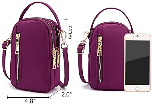 Women Girls Crossbody Bag Small Nylon Phone Purse Wristlet Handbag Wallet Pouch For Samsung Note 20 Ultra S20 Ultra S20 Plus Note 10 A10E Lg Stylo 5 K51 Moto G Stylus Power G8 Power Play Plus (Black) #TOP5