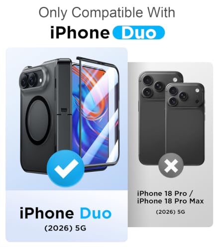 Temdan Magnetic for iPhone Duo Case Ultra Fold with Hidden Stand Black - image 2