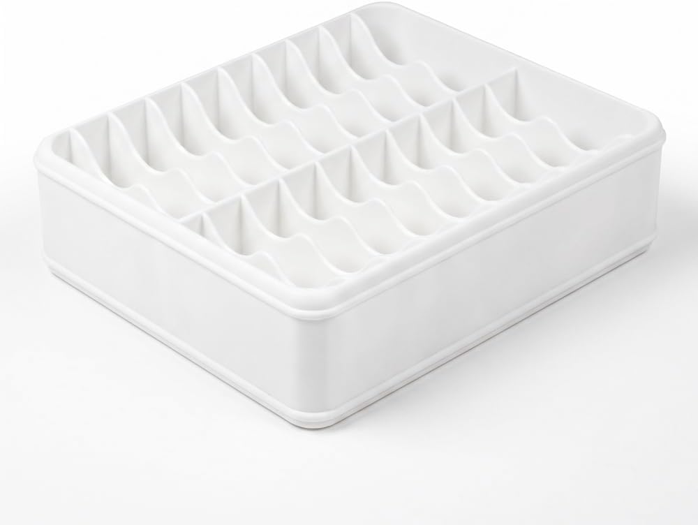 3D Printed 20 Grids Diamond Painting Bag Organizer, Multi Slot Drill Bags Storage Tray, Spill Proof & Stand Upright, Easy Access Storage Holder Caddy for Small Diamond Art Accessories Bagged - White