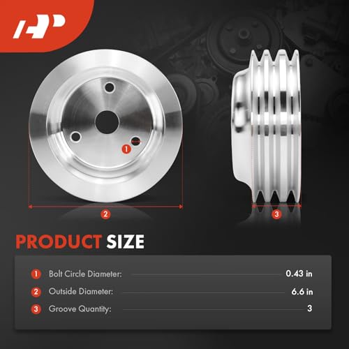 Polea del cigüeñal de aluminio para concentraciones de coches clásicos Chevrolet Small Block V8 3