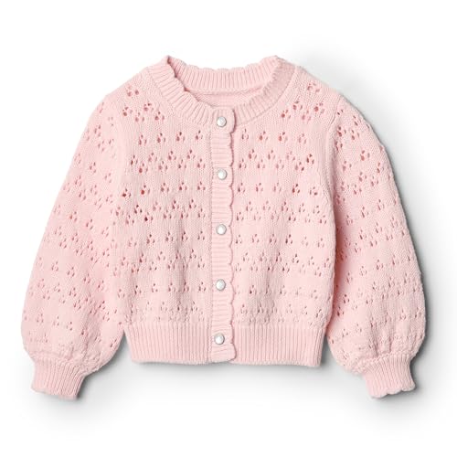 Amazon Essentials x Sofia Grainge Baby Girls' Lightweight Cardigan Sweater, Light Pink, 6-9 Months