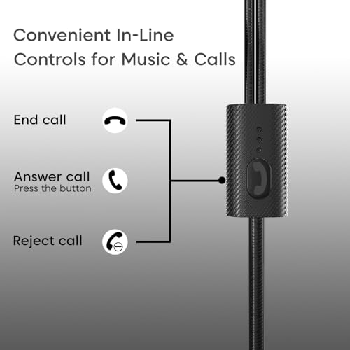 Image of Sounce in-Ear Wired Earphones with 14.2mm Dynamic Driver, HD in-Line Microphone, Comfortable Ergonomic Earbuds, TPE Anti-Tangle Wire & Multi-Function Controls Tablets & Laptops (Pink)