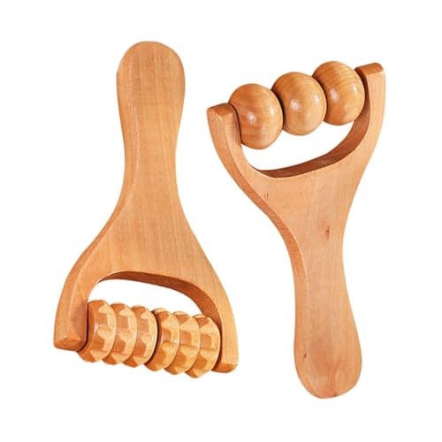 HOMOCONO Wooden Foot Massager Rollers for Body Neck Shoulder Portable Massage Tools Set for Home