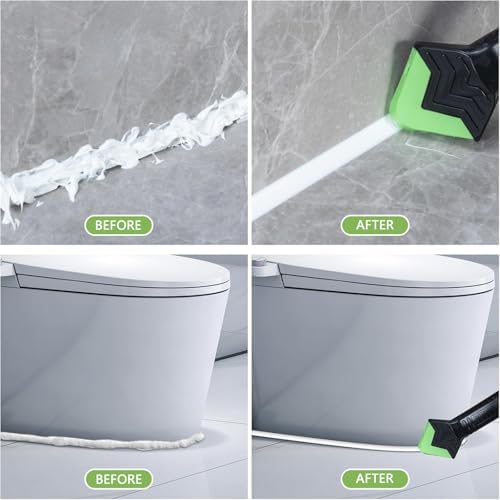 Caulking Tool 3 in 1 Caulking Grout Removal Sealant Finishing Tool Bathtub Caulk with Stainless Head, Caulk Remover Glass Glue Angle Scraper for Bathroom, Kitchen,Floor,Window,Sink Joint,Frames — view 3