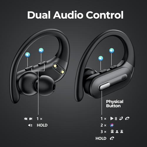 Active Noise Cancelling Wireless Earbuds Bluetooth Headphones 90 Hrs Playtime Ear Buds with Hi-Res Stereo Deep Bass Power Display Earphones with Earhooks Waterproof Transparency Headset Sports/Running - image 7