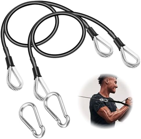 Cable Attachments for Gym, 2PCS Gym Cable Extension Compatible with Gym Accessories, Gym Cable Machine for LAT/Tricep Pull Down, Leg Extensions Machine (39inch)