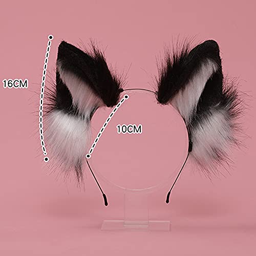 Image of VIGVAN Handmade Wolf Fox Ears Animal Cosplay Cute Head Accessories for Halloween