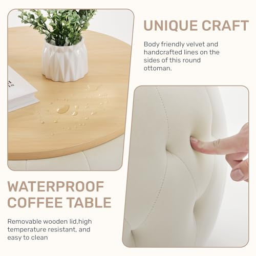 Iwmh STORAGE OTTOMAN-01 Round Storage Ottoman Coffee Table thumb #5