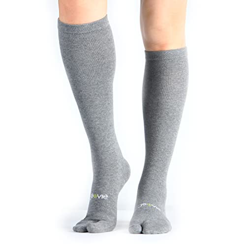 Image of ja vie Cotton Flip Flop Socks Comfy Split Toe Socks for Women & Men Graduated Compression Tabi Socks (15-20mmHg)