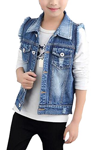 MYtodo Child Jacket Boy Sleeveless Vest Jeans Broken Hole Waistcoat2