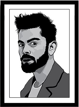 Spo!l Your Wall Virat Kohli Poster with Black Frame, Arts Home Décor Photo Frames, 40x55cm by