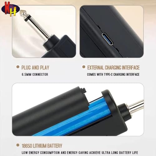 Image of kh UHF All-in-One Wireless Microphone System, 100ft Long Range Clip-On Lavalier & Headset Mic, Waist Pack Transmitter with Receiver for Karaoke, Church, Speech & Public Speaking (Duel Headset)