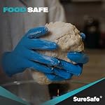 SURESAFE Gants de nitrile bleu, 3.5 Gants jetables Mil Latex, Nettoyage, Cuisine, Travail, Mécanique
