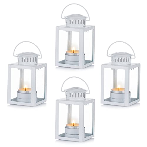 NUPTIO Laternen Dekorativ, 4 Stück Kerzenlaternen Indoor Teelicht...
