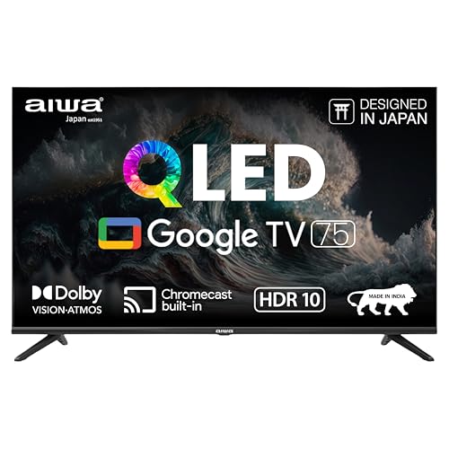 Image of Aiwa 190 cm (75 inches) QLED Display 4K Ultra HD | Google TV | Smart TV | Dolby Vision | Magnifiq Series Bezel-Less | 2 GB RAM | 16GB Storage | Dolby Atmos Audio | Signature Sound | AS75QUHDX3-GTV