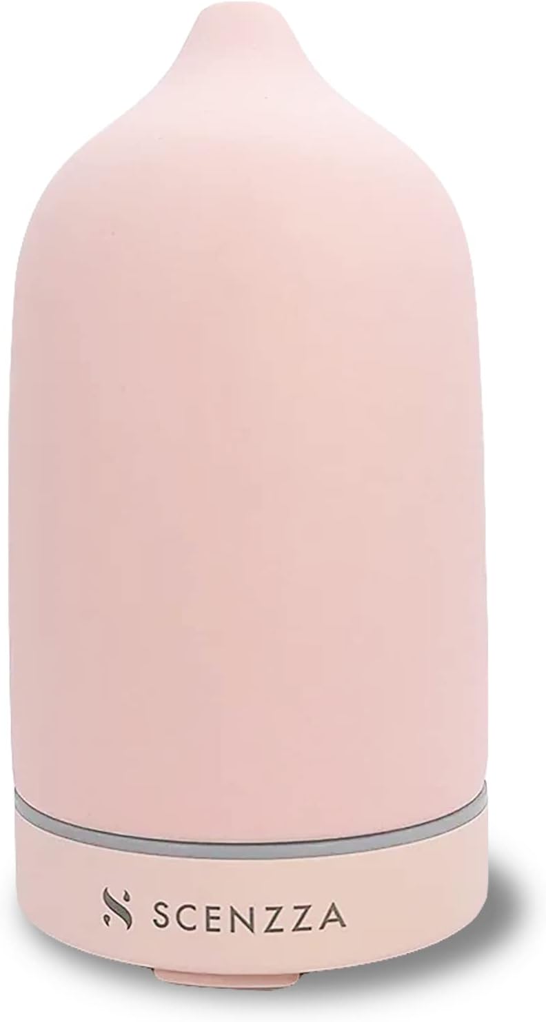 Ceramic Essential Oil Diffuser - 10 Watt Ultrasonic Aromatherapy Portable Air Diffuser- Promote Sleep Moisturize The Air & Eliminate Odor - Suitable for Home and Office - 160ml (White)