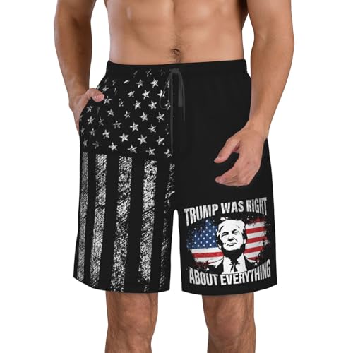 Tru-mp was Right About Everything Mens Short Vintage Swim Trunks Swimsuits Board Shorts Quick Dry Beach Swimwear -