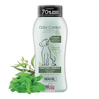 Wahl USA Odor Control Shampoo for Dogs & Pets - Eucalyptus & Spearmint Animal Deodorizer for Cleaning & Freshening – 24 Oz - Model 820003A