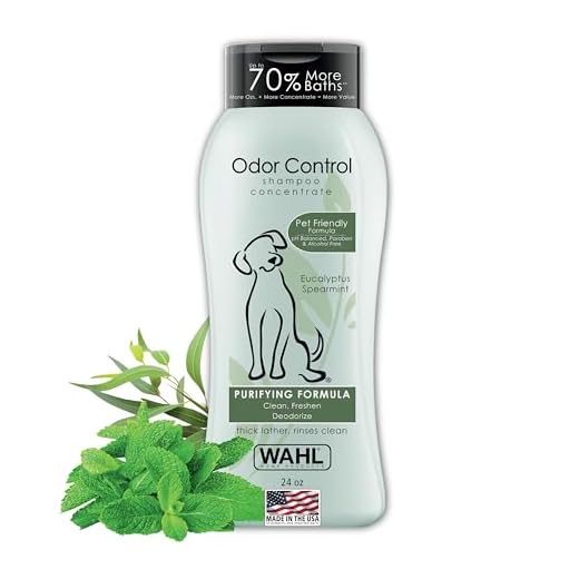 Wahl Odor Control Shampoo for Dogs & Pets - Eucalyptus & Spearmint Animal Deodorizer for Cleaning & Freshening – 24 Oz - Model 820003A