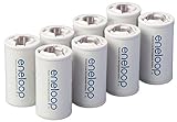 Panasonic BQ-BS2E8SA eneloop C Size Battery Adapters for Use with Ni-MH Rechargeable AA Battery Cells, 8 Pack