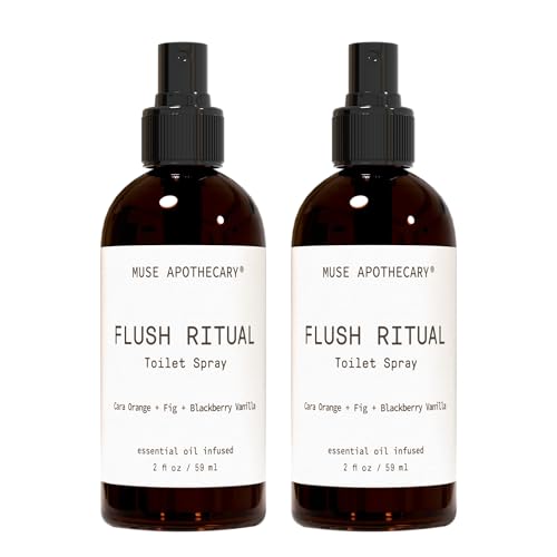 Muse Apothecary Flush Ritual - Aromatic &amp; Refreshing Toilet Spray, Use Before You Go, 2 oz, Infused with Natural Essential Oils - Cara Orange + Fig + Blackberry Vanilla, 2 Pack