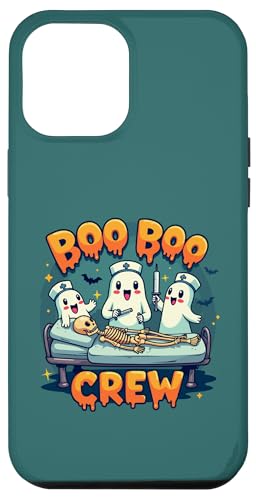 Carcasa para iPhone 14 Pro Max Disfraces divertidos de enfermería de Halloween Ghost Nurse Boo Boo Crew