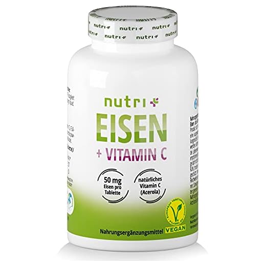 Järntabletter 20 mg - vegansk med naturligt C-vitamin från acerola bisglycinat - för vegetarianer, gravida kvinnor, veganer, barn & bra mot trötthet