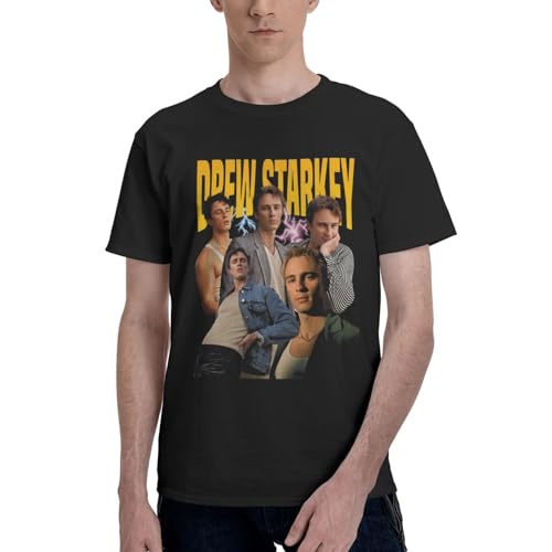 Photo de GNHFNM Drew Starkey T-shirt à manches courtes pour homme T-shirt vintage décontracté, Comme indiqué sur la photo, S
