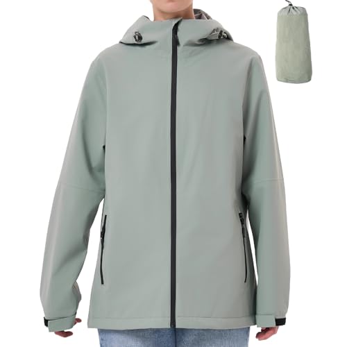 PYALT Regenjacke Damen Wasserdicht Outdoorjacke Atmungsaktiv Regenmantel...