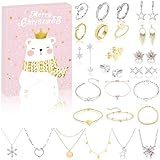 Singtis Schmuck Adventskalender 2025 – Eleganter Schmuckkalender mit 24 Überraschungen im Eisbär-Design, inklusive Charms, Ohrringen, Ketten & Armbändern, perfekte Geschenkidee für Frauen