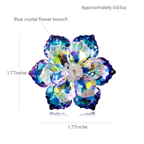 Image of Rhinestone Sunflower Brooch Pin for Women Red Black Purple Large Flower Broochs Snowflake Brooch Marquise Wreath Brooches Jewelry