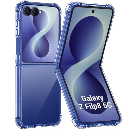 Image of TheGiftKart Crystal Clear Back Cover Case for Samsung Galaxy Z Flip 8 5G | 360 Degree Protection | Shock Proof Design | Hard Back Cover Case for Samsung Z Flip8 5G (PC & TPU, Transparent Bumper)