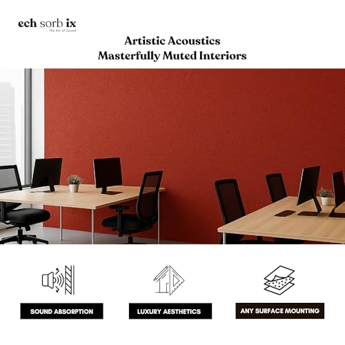 Image of MMT Acoustix Premium Felt Acoustic Panels for Offices, Bedrooms & Studios | Sustainable PET Felt Panels for Echo Reduction & Sound Absorption | 2x2 Ft, 9mm Thick | X-Mas - Pack of 8