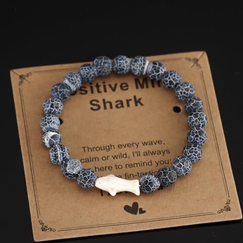 HUTIMY Shark Themed Gifts for Women Men Sharks Lovers Birthday Jewelry Items Stuff Shark Bracelet3