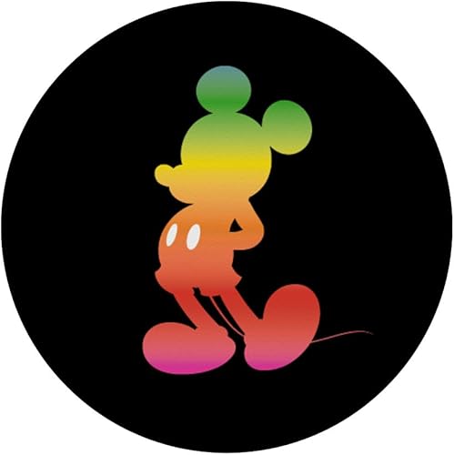 Miniatura 3 de Disney Mickey Mouse Gradient Rainbow Silhouette PopSockets PopGrip agarre intercambiable para teléfonos y tabletas