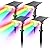 Linkind Solar Spot Lights Outdoor, IP67 Solar Lights Outdoor Waterproof, Multicolor RGB Powered Landscape Spotlights for Yard, Garden, Pathway (Multicolor, 4 Pack)