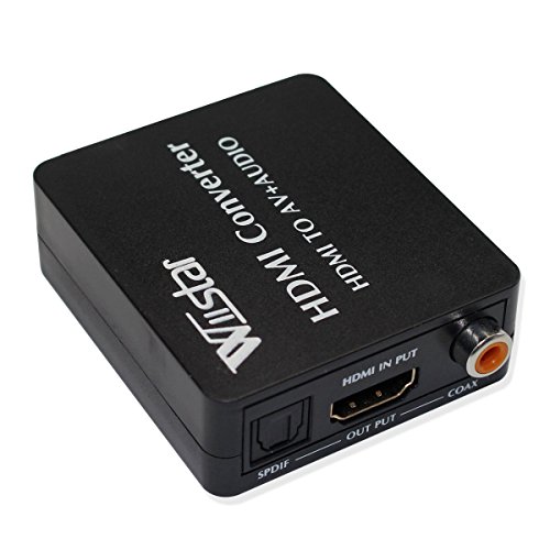 HDMI to AV 3RCA CVBS Composite Video Converter with Audio Toslink Spdif Coaxial Adapter Support PAL/NTSC with USB Cable for PC Laptop Xbox PS4 PS3 TV STB VCR Camera DVD