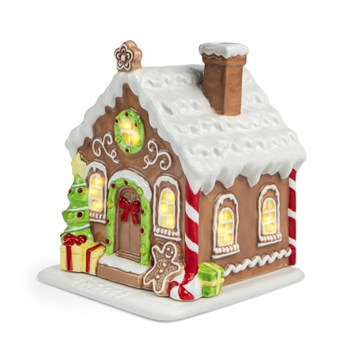 SoulOrigin Christmas Wax Melt Warmer, Ceramic Electric Wax Melt Warmer for Scented Wax, Gingerbread House Wax Melter for Scented Candle, Home Fragrance Warmer Decor Gift for Women