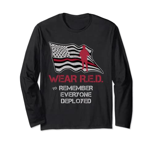 Bandiera americana Red Friday Sostenere i nostri veterani militari Maglia a Manica