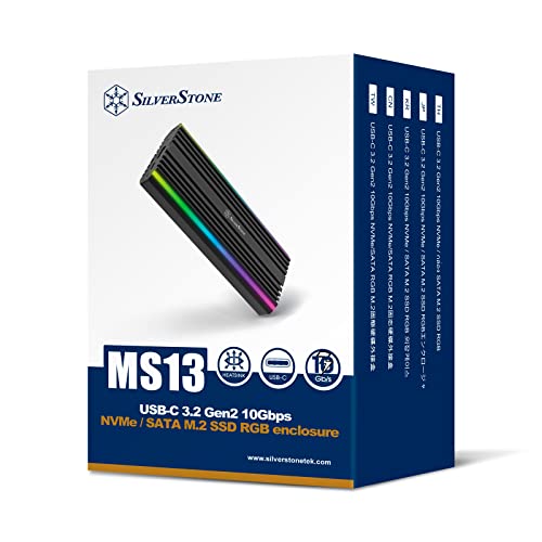 Caja Externa SilverStone USB-C 3.2 Gen2 NVMe/SATA M.2 SSD miniatura 6