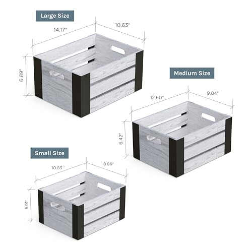 Set-of-3-Wooden-Crates-Rustic-Home-Decor-Wooden-Nesting-Crates-Storage-Boxes-White Set of 3 Wooden Crates Rustic Home Decor Wooden Nesting Crates Storage Boxes White