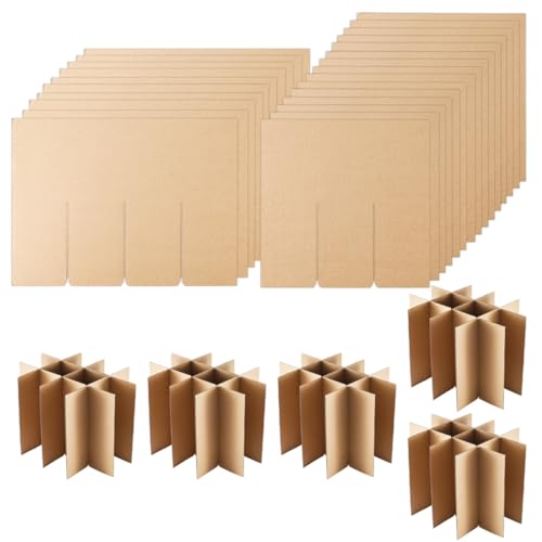 5 Sets Moving Box Glasses Divider Kits,Wine Glassware Dish Packing Divider for Moving Boxes,Cardboard Dividers for 16 x 12 x 12 Inch Box (Box Not Included)
