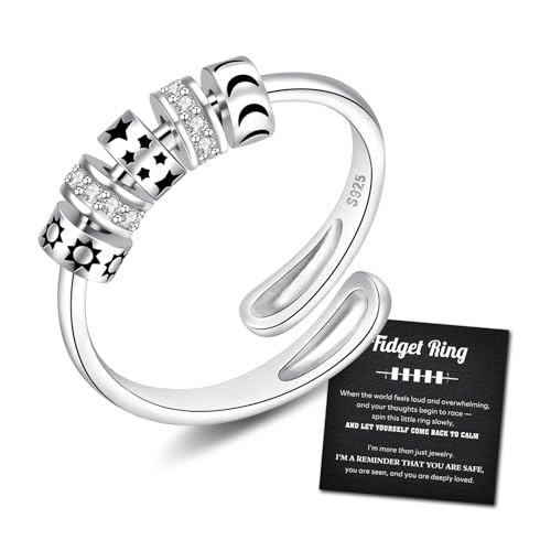 Teioa Sun Moon Star �X�s�i�[�����O 925�X�^�[�����O�V���o�[ �s�������O ���߉\ �t�B�W�F�b�g�����O �����p �X�g���X�����M�t�g