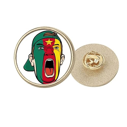 Broche du Cameroun en métal doré, le cadeau symbolique idéal en taille M
