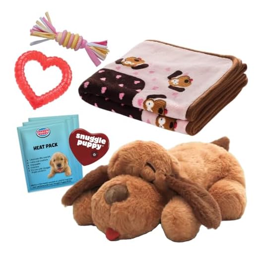 SmartPetLove Original Starter Kit for Anxiety Relief and Calming Aid, Biscuit Coloured Puppy Included and Pink Toy