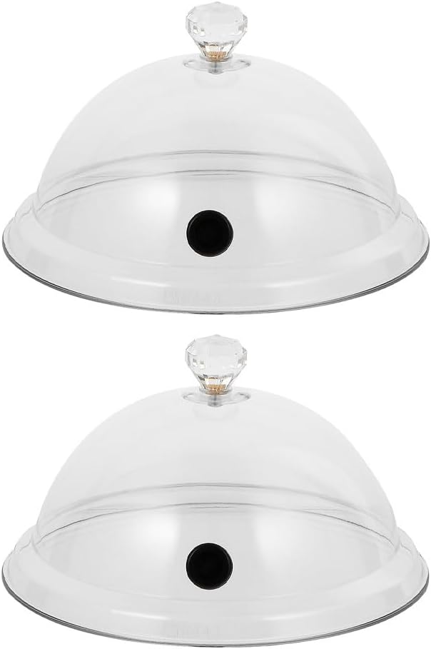 MERRYHAPY 2Pcs Smoking Dome Covers 10.23X10.23X5.51In Transparent Acrylic Smoke Infuser Lids Food Protective Covers for Molecular Cuisine Restaurant Kitchen Easy to Clean