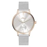 s.Oliver Time Damen Analog Quarz Uhr mit PU Armband SO-3586-LQ… (Bicolor)