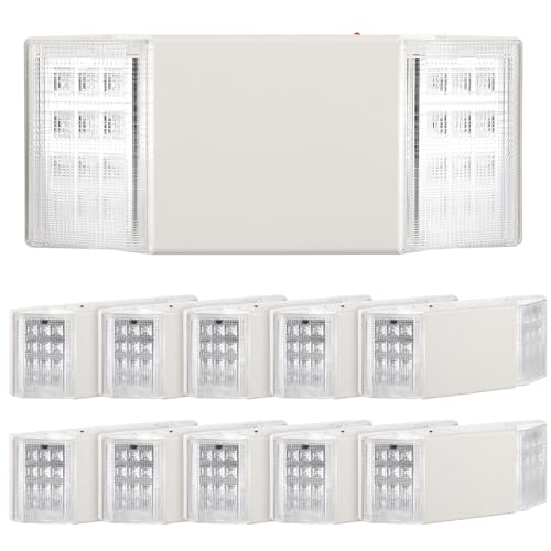 Image of Baquler 12 Pack LED Emergency Lights for Business with Battery Backup, Commercial LED Emergency Square Lighting Wall Mount, AC 120 /277V, Hard Wired, Fire Resistant, Ul Certified