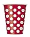 Unique Party-Paquete de 6 vasos de papel a lunares, color rojo, (37496)
